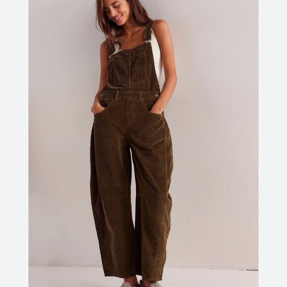 Free People Good Luck Corduroy Overalls - Picture 1 of 14